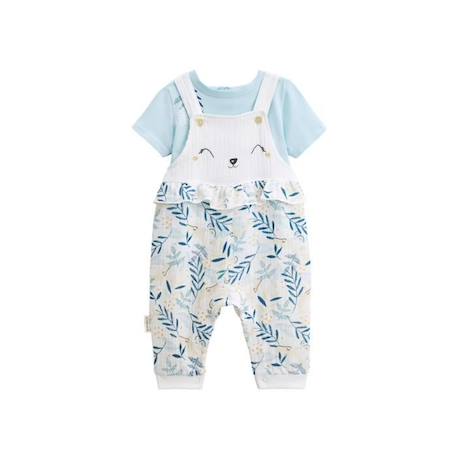 Bébé-Ensemble salopette bébé en gaze de coton et t-shirt Iskia - PETIT BEGUIN - Bleu - Mixte