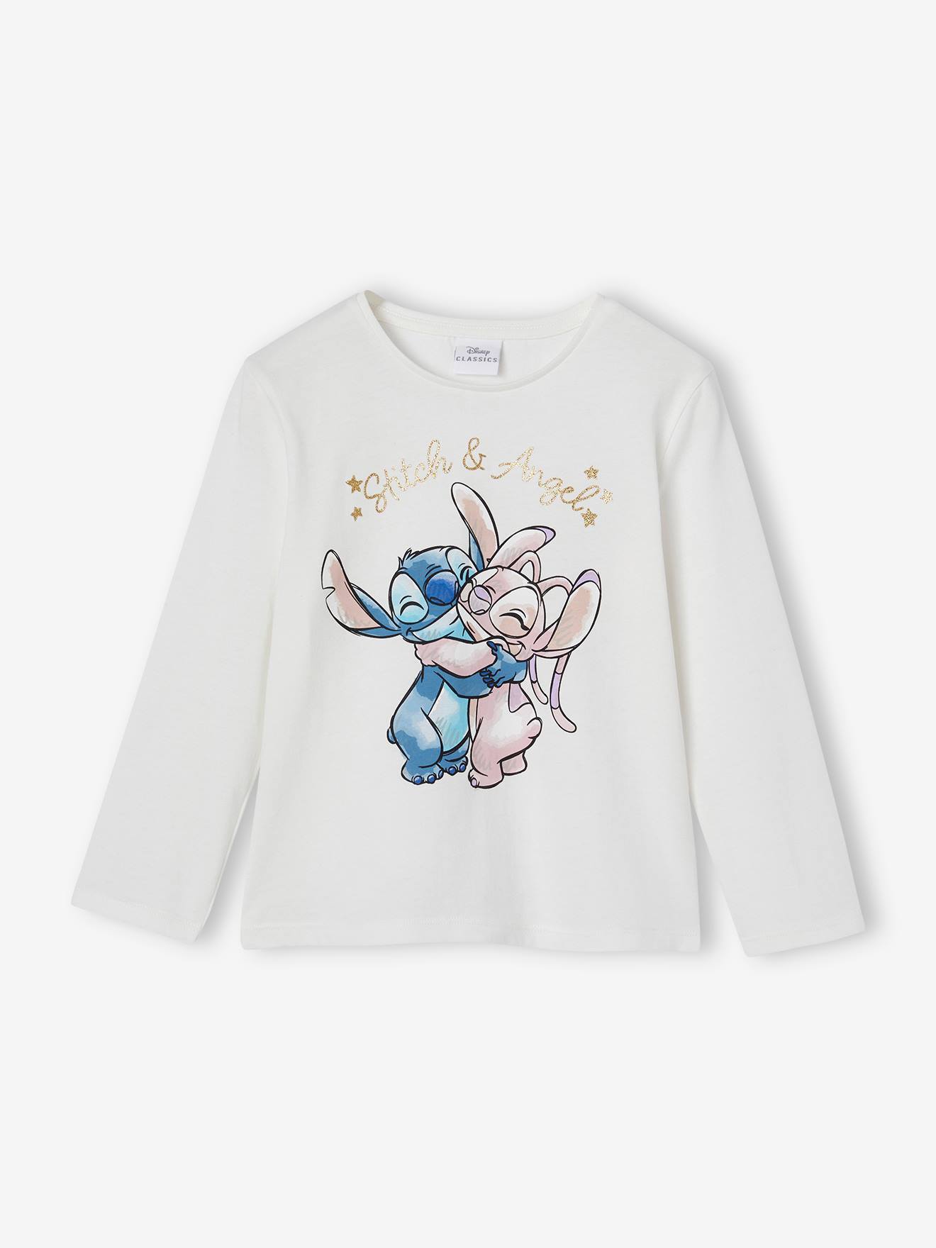 Tee-shirt Disney® Stitch & Angel Fille écru