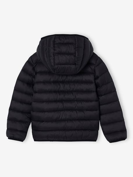 Doudoune garçon légère à capuche bleu moyen+marine+noir+noisette+noix de pécan+olive+rouge+vert émeraude 10 - vertbaudet enfant 