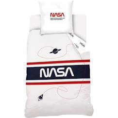 -Housse de couette NASA - Enfant-Ado - Blanc - 100% Coton