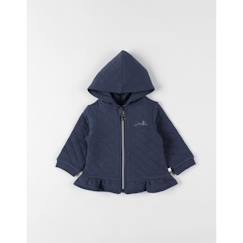 -Veste à capuche zippée - Noukie's - Bébé Fille - Bleu - Matelassée - 18M