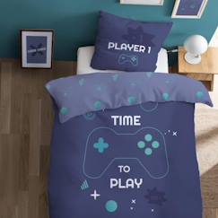 -Parure de lit imprimée GAMER - MATT & ROSE - 100% coton - 140x200 cm