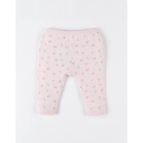 Bébé-Legging imprimé végétal en tricot bio fin, clair