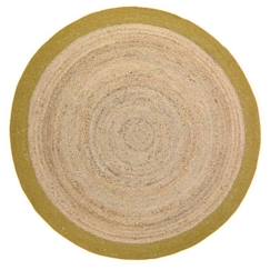 -Tapis enfant - Nattiot - Yhuki - Coton, laine, jute - Ø110 cm - Rond - Naturel, mangue