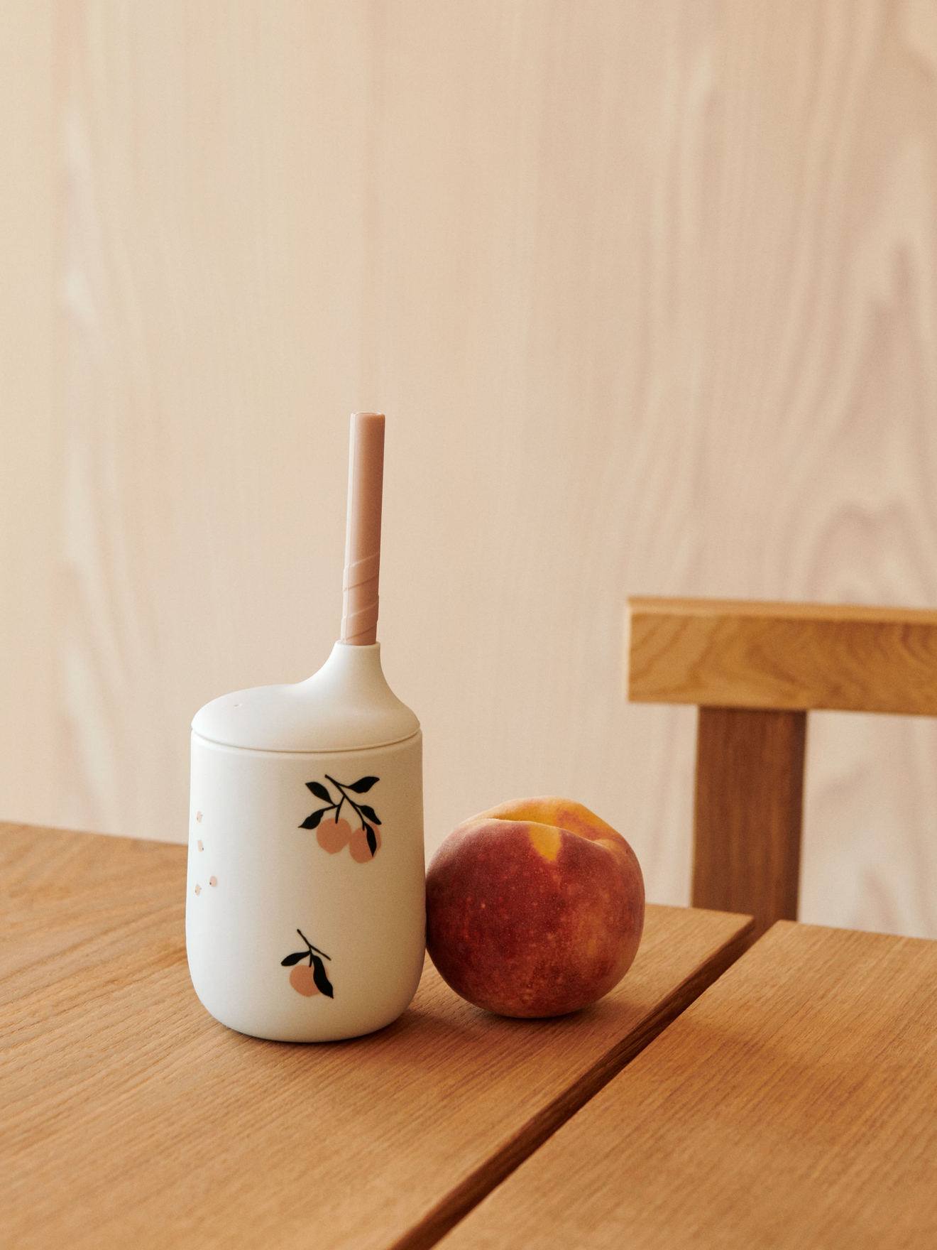 Gobelet en silicone avec paille Ellis - écru