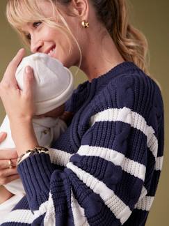 Vêtements de grossesse-Pull, gilet-Pull grossesse style marinière