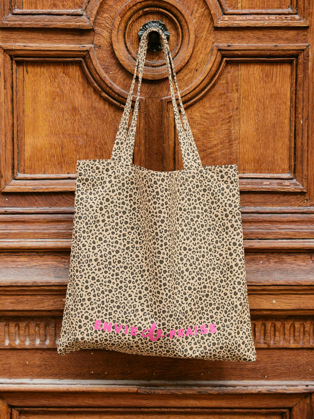 Sac tote bag solidaire ENVIE DE FRAISE beige