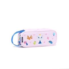 -Trousse simple enfant - Chaton Princesse - Bleu - DRAEGER PARIS - Polyester recyclé et PVC - 23 x 5 x 9 cm