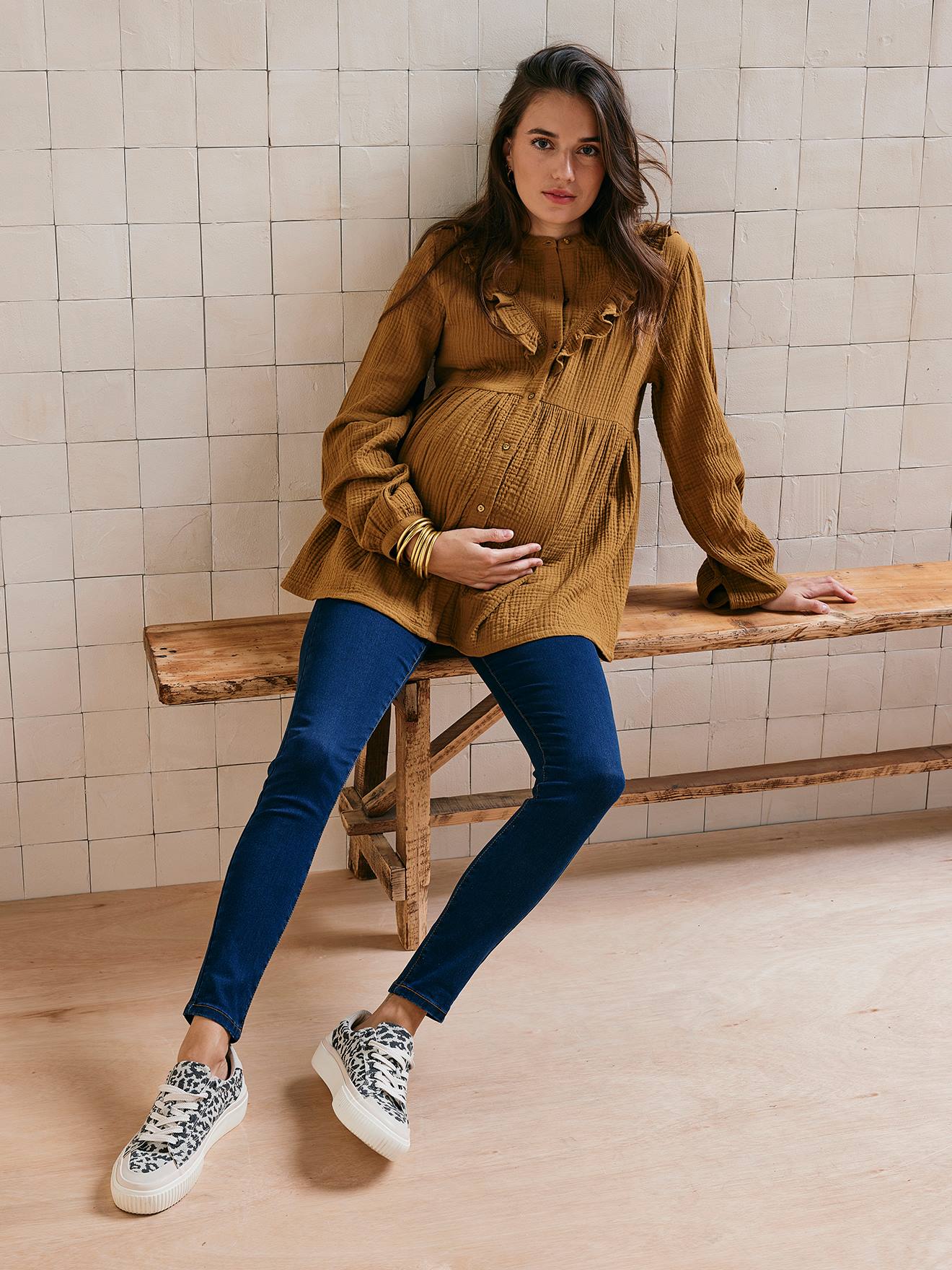 Jean skinny de grossesse denim brut