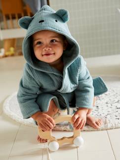 Linge de maison et décoration-Linge de bain enfant-Peignoir bébé animal en gaze de coton bio* personnalisable