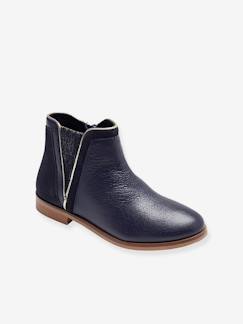 Chaussures-Boots enfant fille cuir zippées