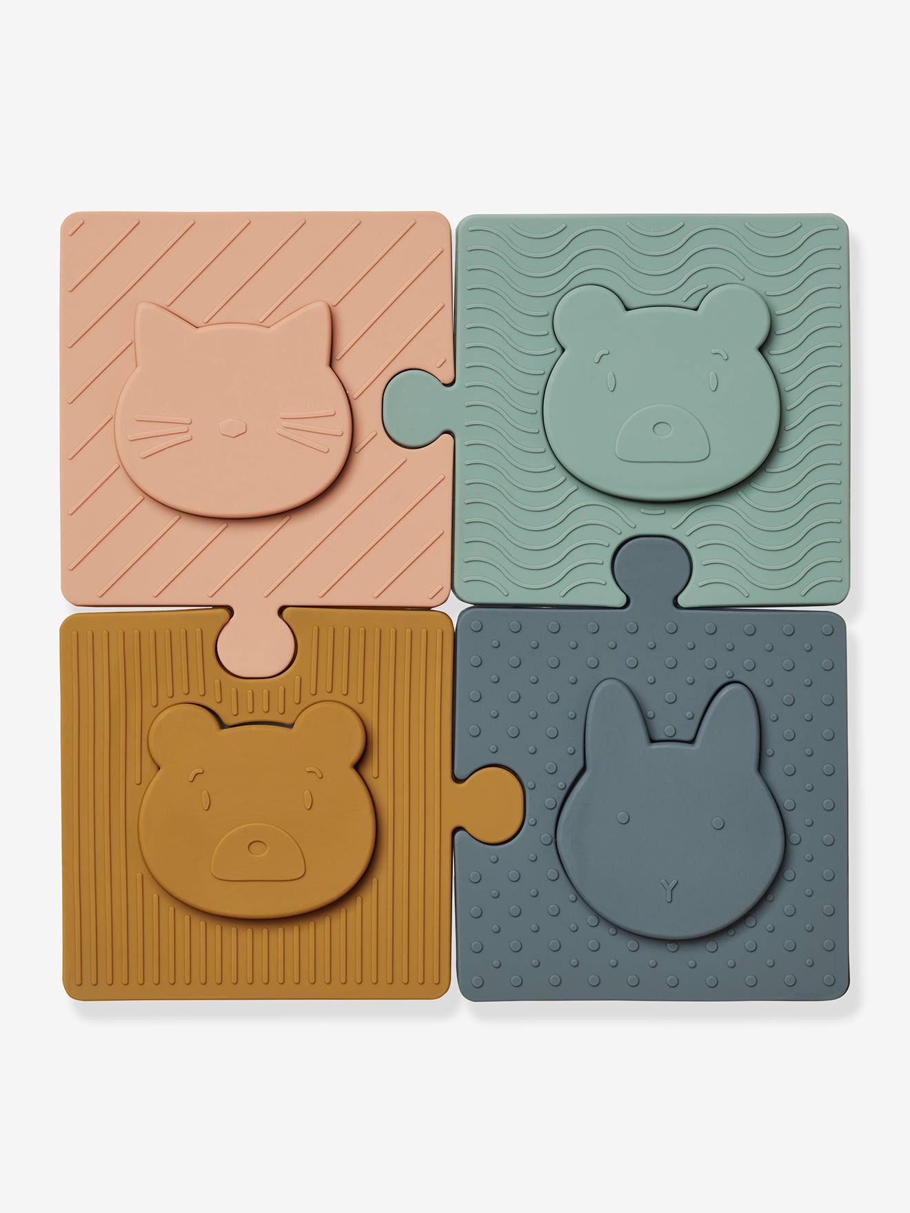Mini puzzle en silicone Bodil - LIEWOOD bleu