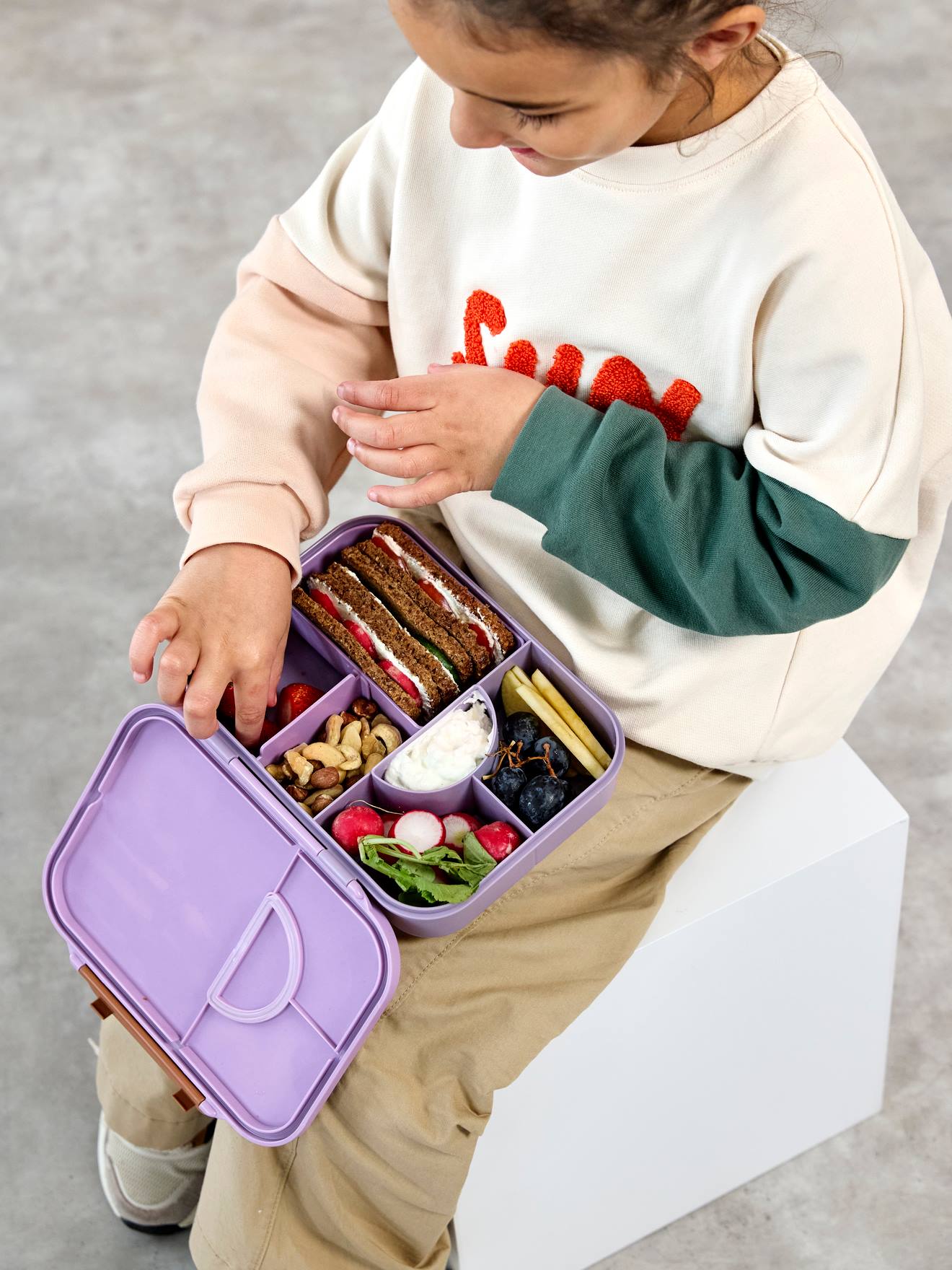 Boîte à gouter Bento Little Gang LÄSSIG mauve