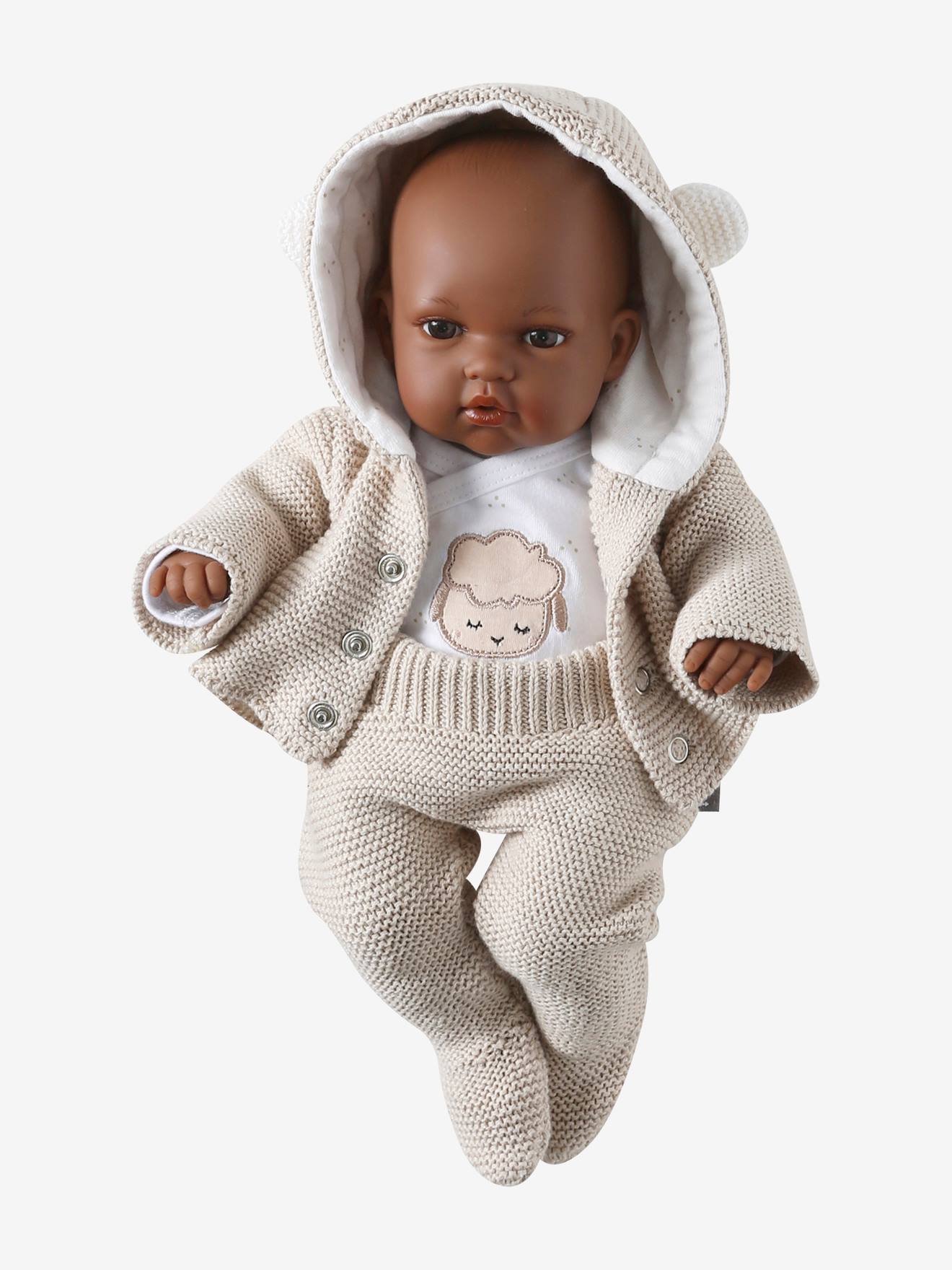 Ensemble 3 pièces vêtements pour poupon beige