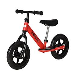 Jouet-HOMCOM Draisienne Enfant Vélo Sans Pédales Roues 12" EVA Hauteur Selle et Guidon réglable cale-Pied antidérapant Acier Rouge Noir