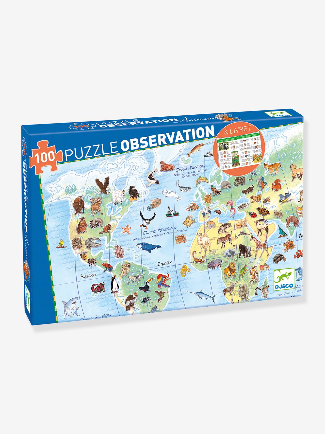 Puzzle 100 Pièces Les Animaux Du Monde Multicolore