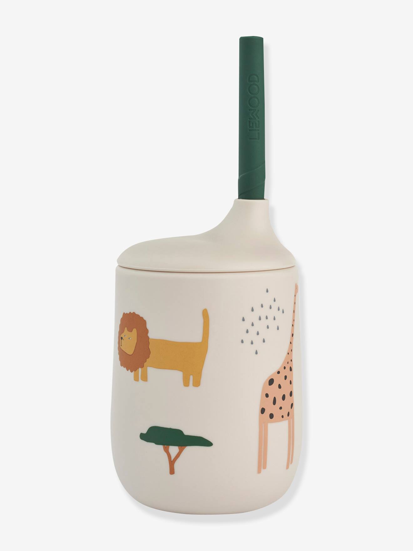 Gobelet en silicone avec paille Ellis - LIEWOOD beige