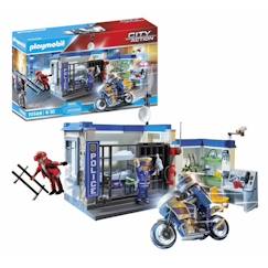 Jouet-PLAYMOBIL 70568 Poste de police et cambrioleur, City Action les Policiers, Pour enfant dès 4 ans