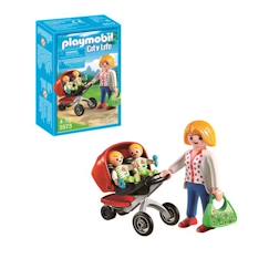 Jouet-PLAYMOBIL - City Life - Maman avec Jumeaux et Landau - Mixte - A partir de 4 ans