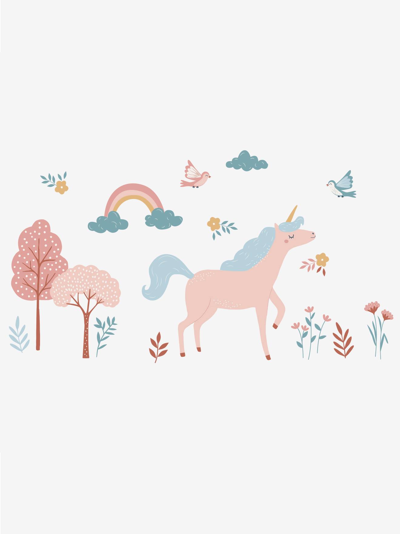 Toise Textile Licorne Pour Enfant - 97,5 X 20 Cm - Avec Licorne Amovible Scratch - Vertbaudet - 12