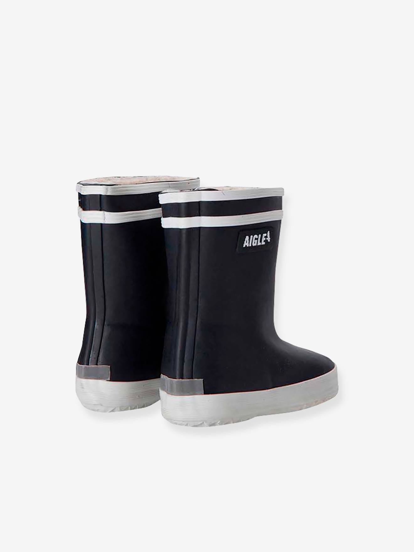 Bottes de pluie fourrées bébé Baby Flac Fur 2 marine (Aigle) - Image 1