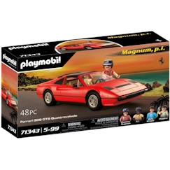 -PLAYMOBIL 71343 Magnum Ferrari 308GT, Classic cars, Adulte, Voiture de collection, 48 pièces