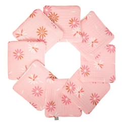 Puériculture-Lingettes bébé lavables - SEVIRA KIDS - Collection Rosella - Rose - Lot de 8 - Gaze de coton