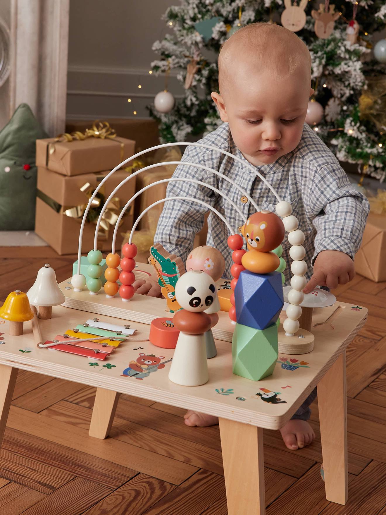 Table d'éveil musicale bois FSC® LES ANIMAUX JOYEUX bois