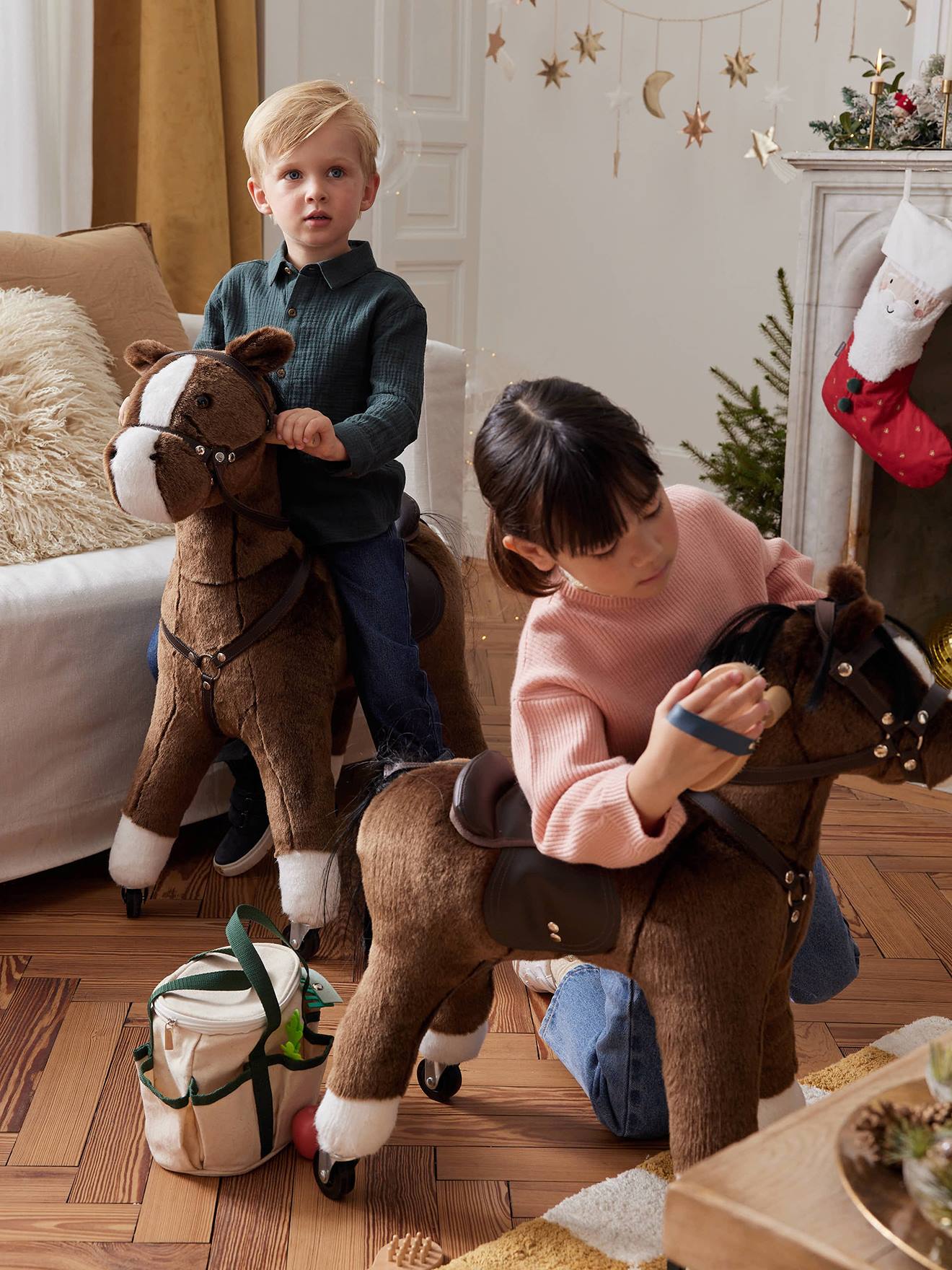 Licorne à roulettes en bois FSC® petit cheval
