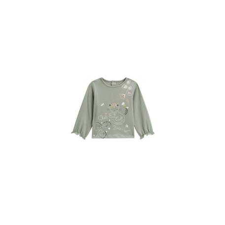 Fille-T-shirt bébé manches longues kaki Lily