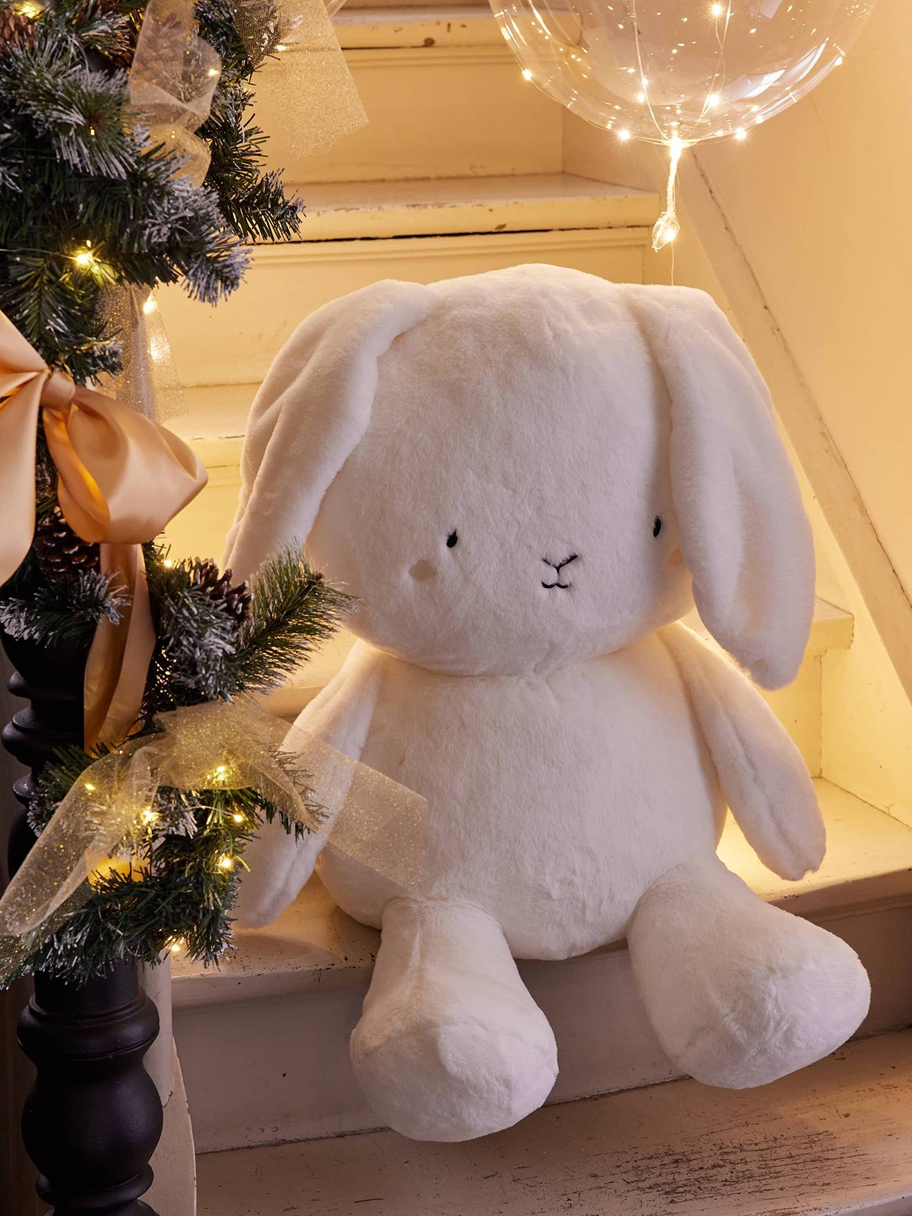 Peluche géante lapin 63 cm blanc