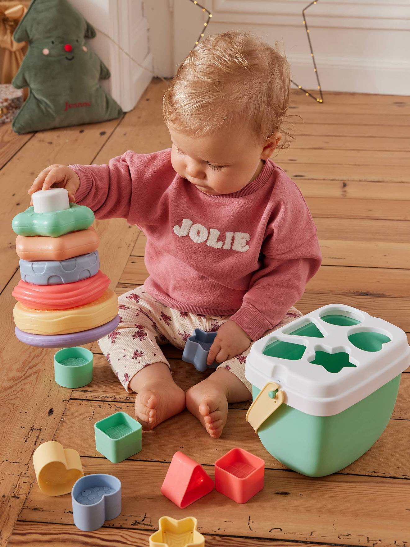 Coffret boite à formes et tour à empiler multicolore