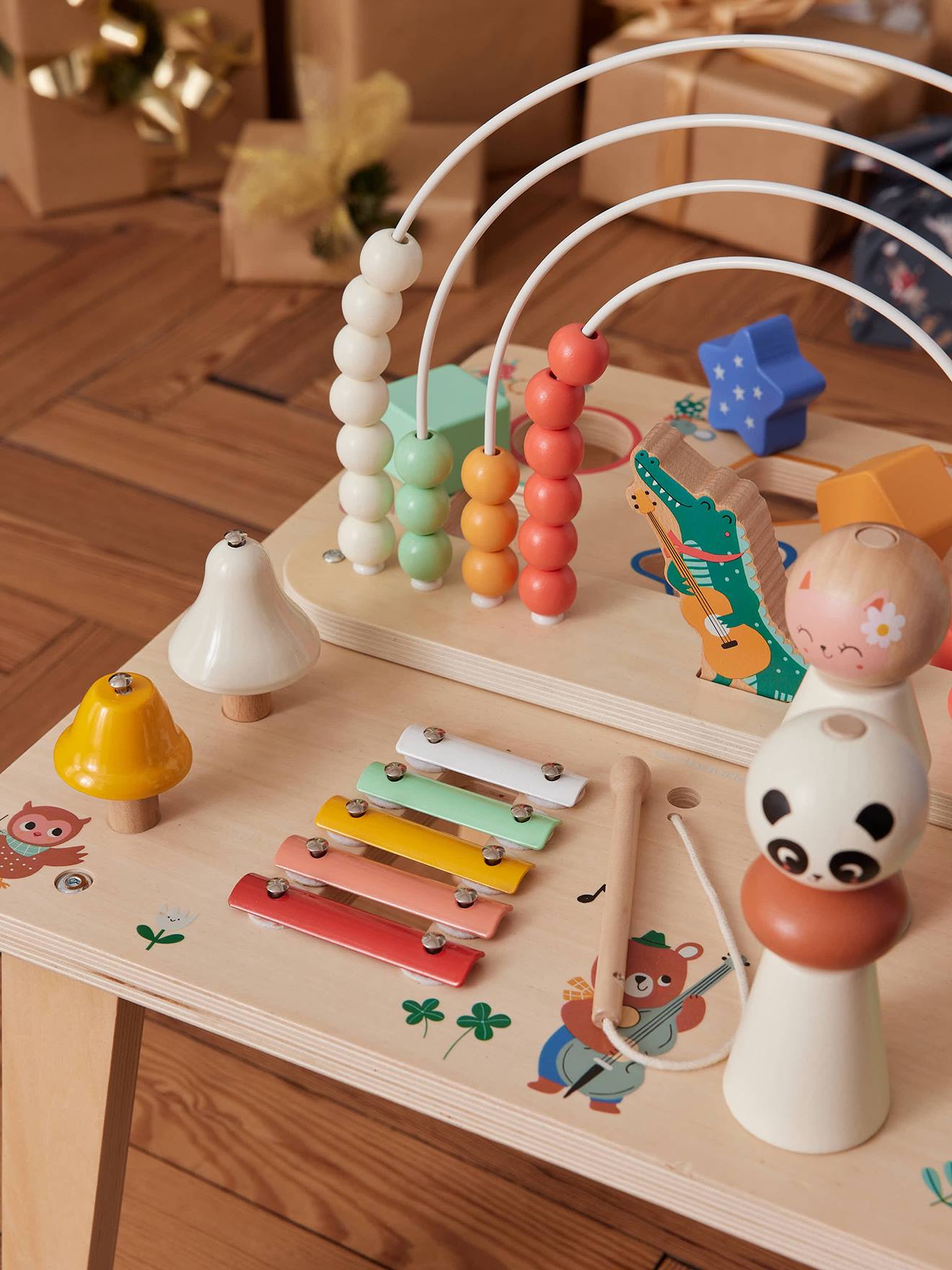 Table d'éveil musicale bois FSC® LES ANIMAUX JOYEUX bois (Vertbaudet) - Image 2