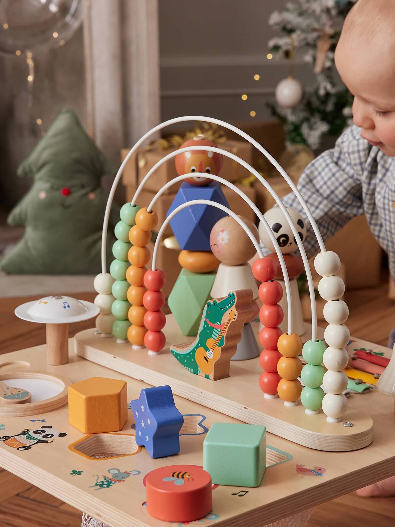 Table d'éveil musicale bois FSC® LES ANIMAUX JOYEUX bois (Vertbaudet) - Image 1