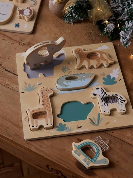 Vertbaudet - Puzzle Tanzanie 2 en 1 en bois FSC® vert