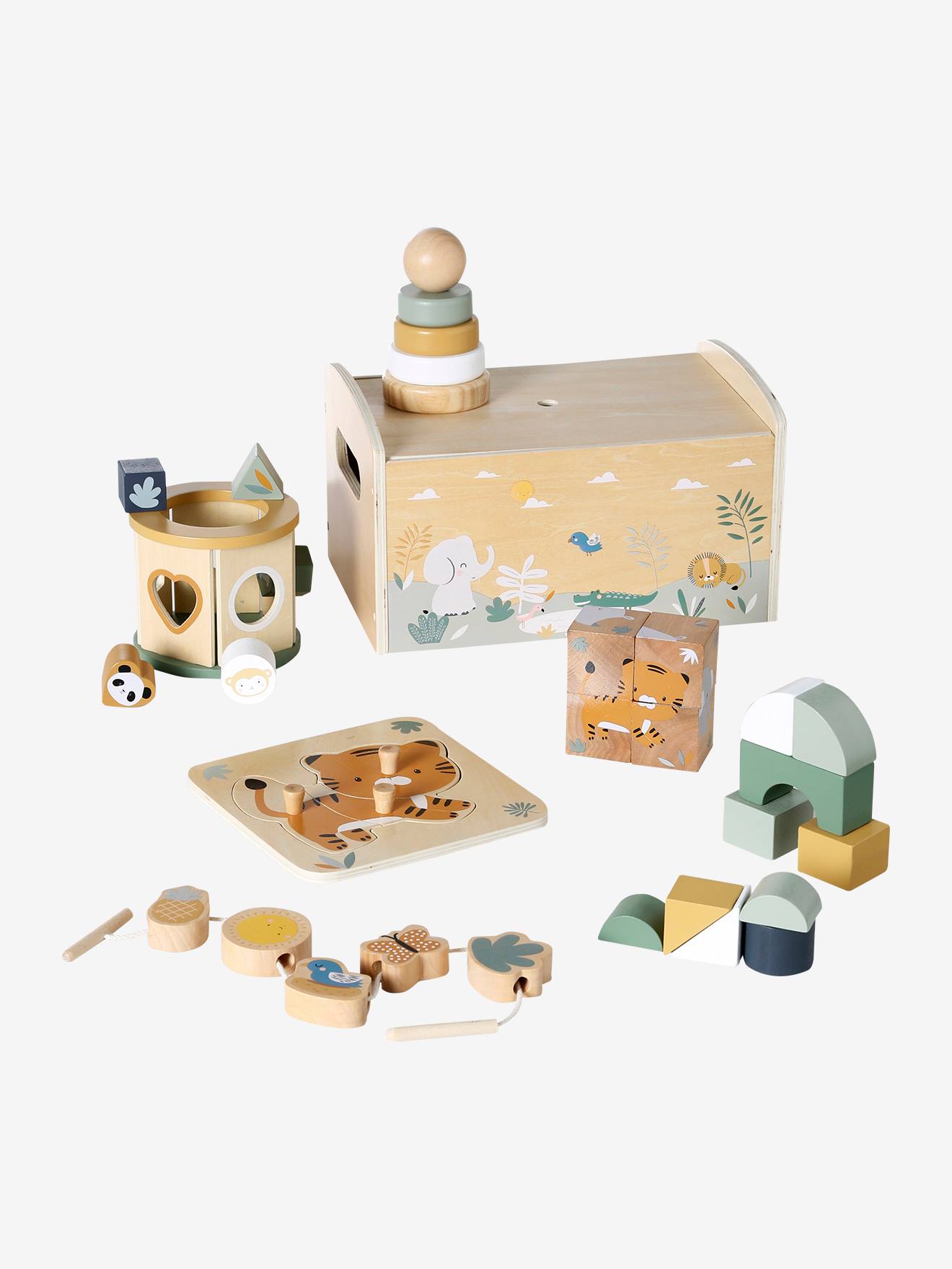 Coffret multi-activités TANZANIE en bois FSC® vert (Vertbaudet) - Image 2