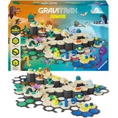 Jouet-Jeux d'imagination-Gravitrax Junior - Starter Set XXL My Planet 184 pièces - Circuit de billes - Jeu de construction créatif - Dès 3 ans -