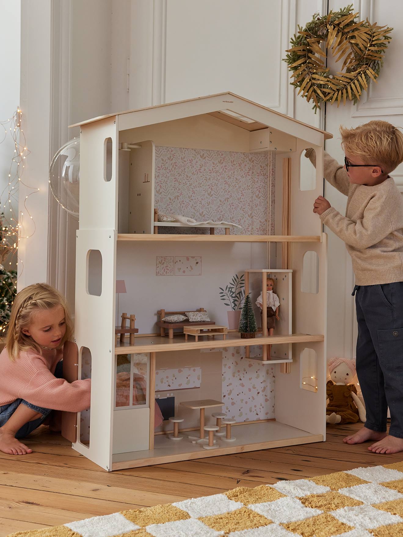 Maison de poupée en bois FSC® blanc
