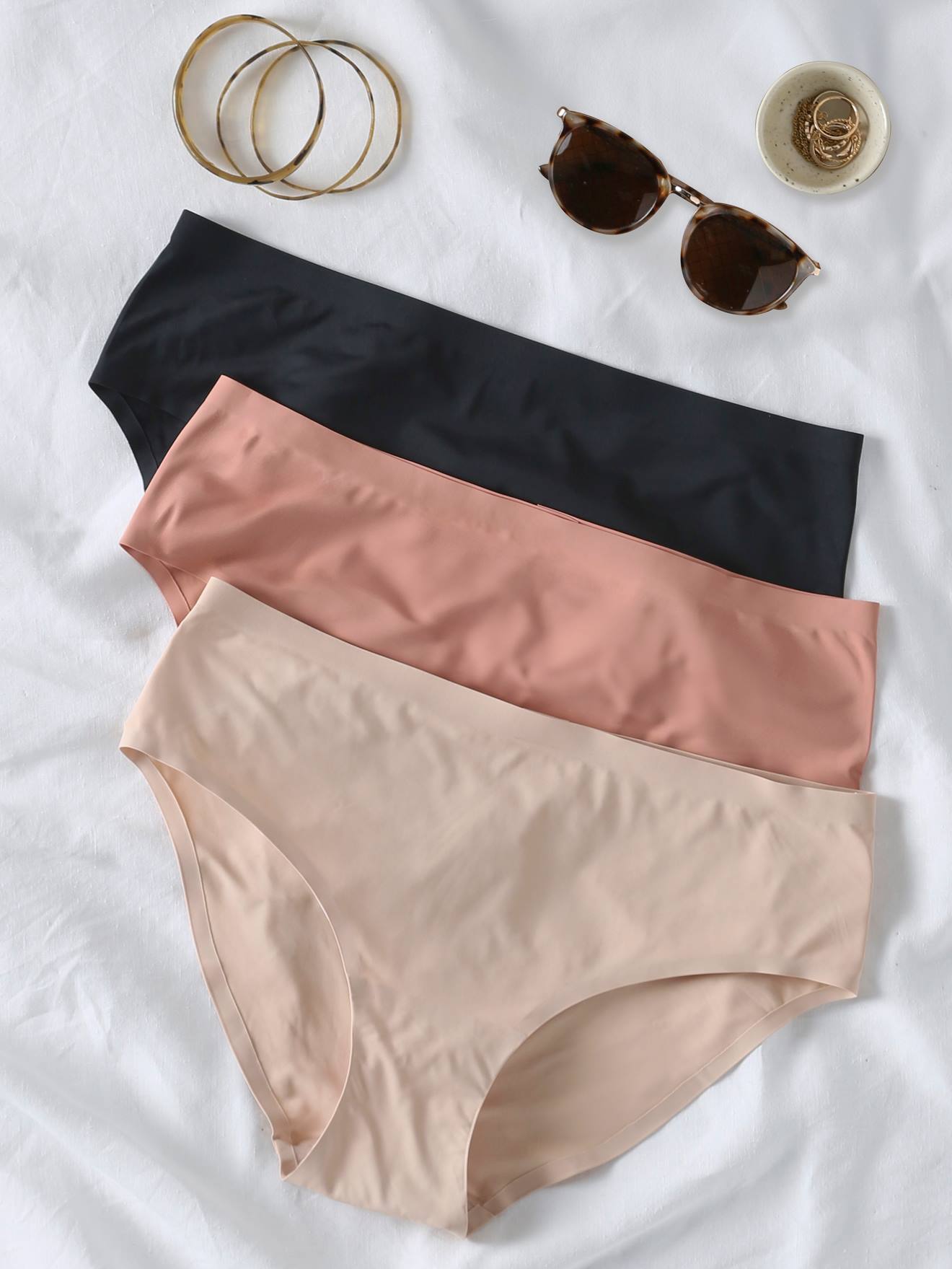 Lot de 3 culottes de grossesse sans coutures en microfibre ENVIE DE FRAISE beige