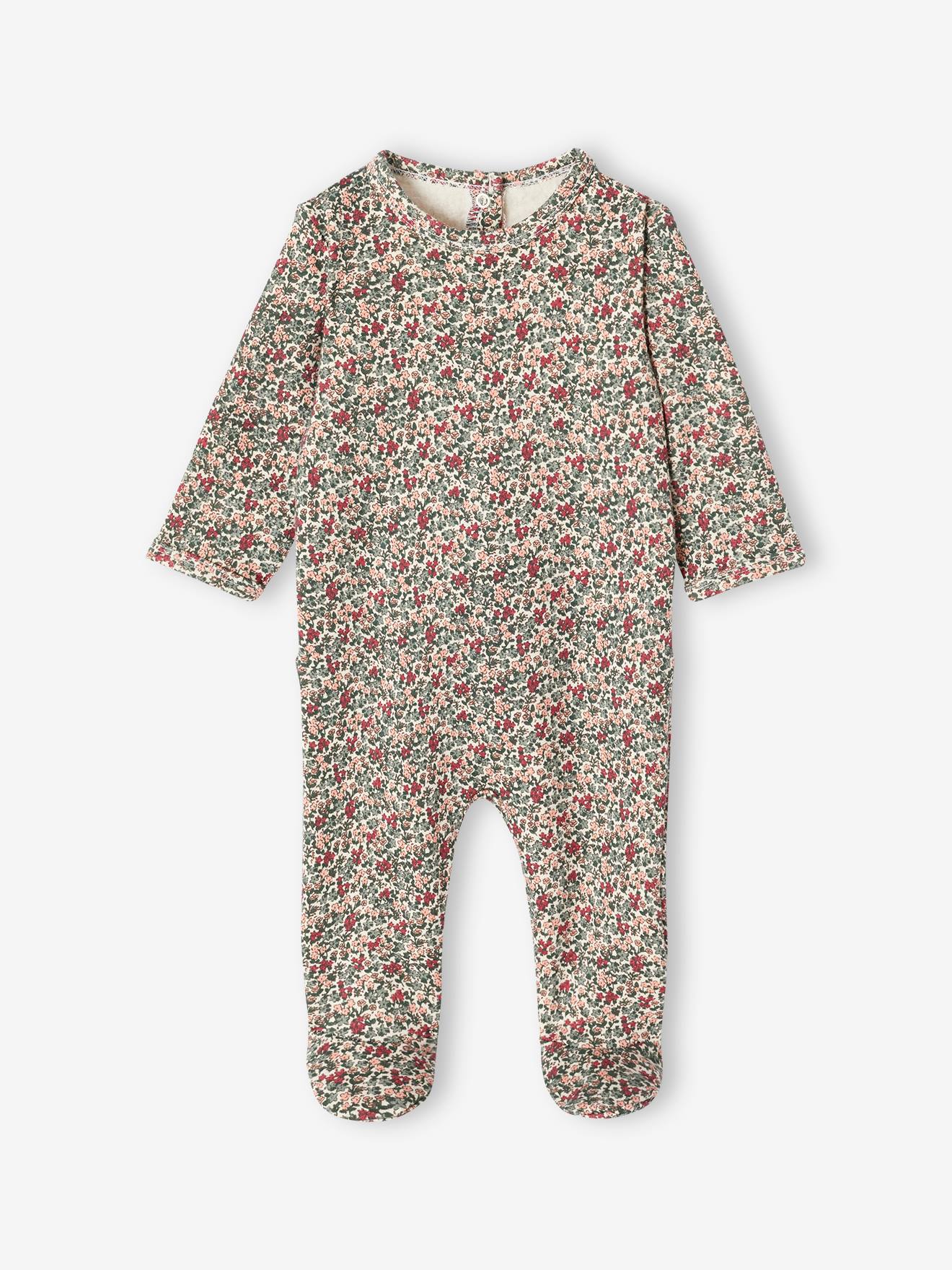Lot de 2 pyjamas bébé fille en molleton vert sauge (Vertbaudet) - Image 2