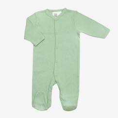 -Pyjama - TROIS KILOS SEPT - Bébé Mixte - Vert sauge - Blanc - Maille côtelée