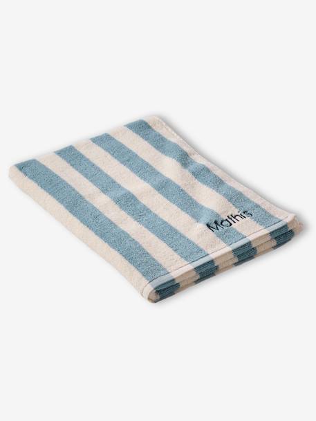 Serviette de bain rayée TRANSAT personnalisable, avec coton recyclé rayé bleu+rayé jaune+rayé rose 9 - vertbaudet enfant 