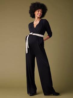 Vêtements de grossesse-Salopette, combinaison-Combinaison large de grossesse et allaitement ceinture réversible