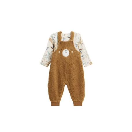 Ensemble salopette bébé en sherpa et t-shirt Lamascotte  - vertbaudet enfant