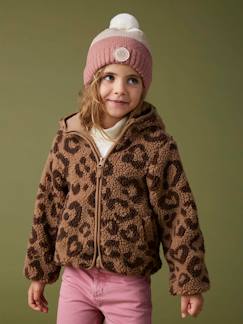 Veste fille à capuche sherpa imprimée léopard  - vertbaudet enfant