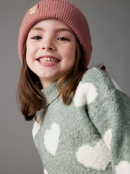 Pull fille col roulé maille mousseuse maxi motifs  - vertbaudet enfant