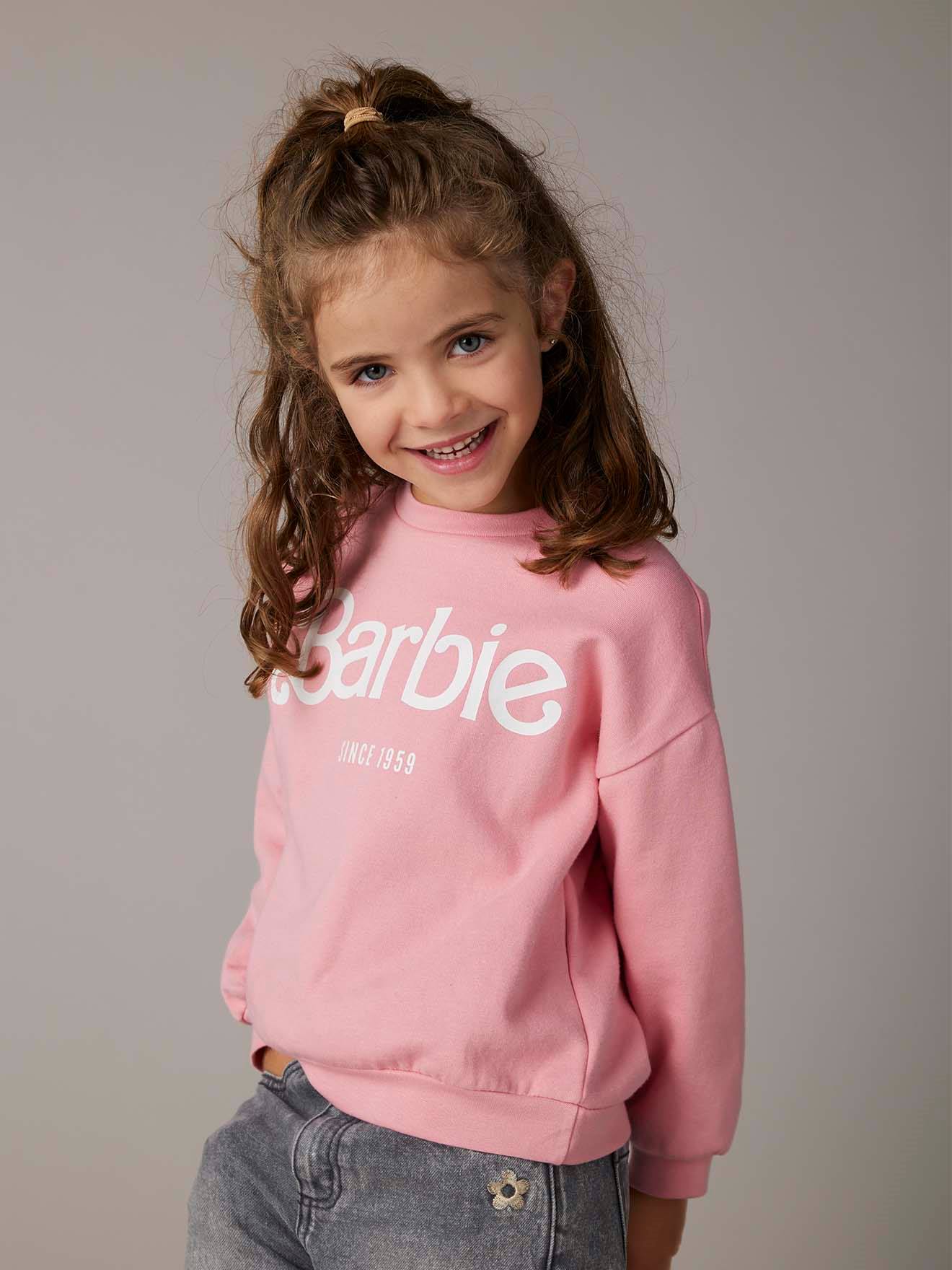 Sweat Barbie® en molleton rose bonbon