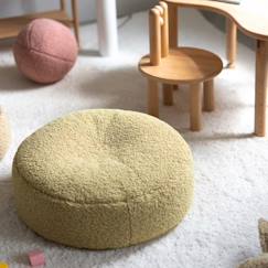 Chambre et rangement-Pouf enfant rond bouclette OTTOMAN vert matcha