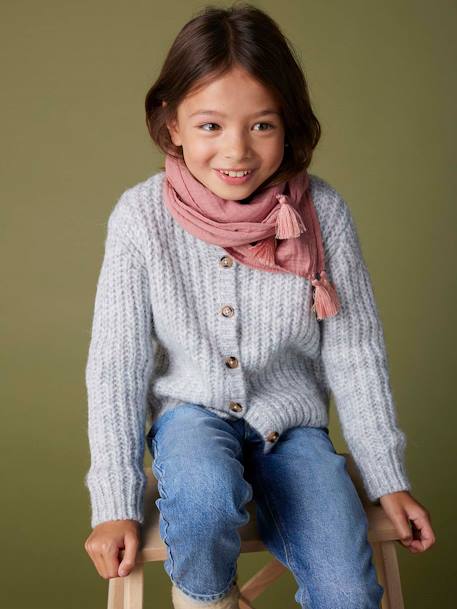 Gilet fille loose maille mousseuse   - vertbaudet enfant
