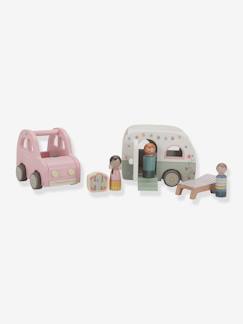 Jouet-Jeux d'imagination-Voiture avec caravane en bois FSC LITTLE DUTCH